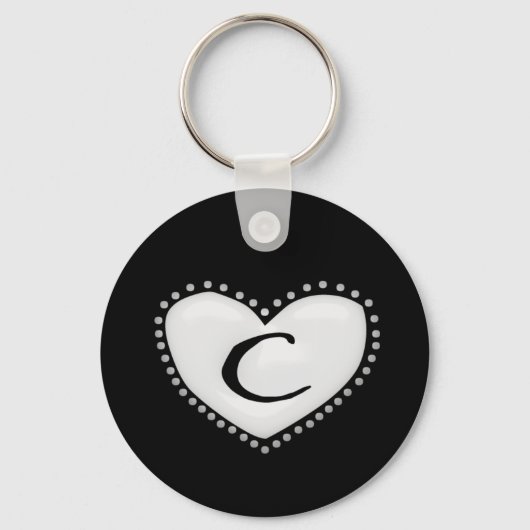 Heart Monogram Sleutelhanger (Voorkant)