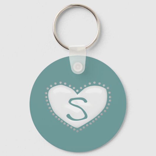 Heart Monogram Sleutelhanger (Voorkant)