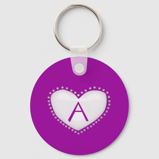 Heart Monogram Sleutelhanger (Voorkant)