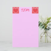 Heart Monogrammed Stationery Briefpapier (Staand voorkant)