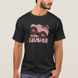 Heart Monster Truck Crusher Valentijnsdag Cute Gi T-shirt