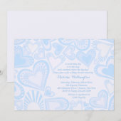 Heart Montage Blue Invitation Kaart (Voorkant / Achterkant)