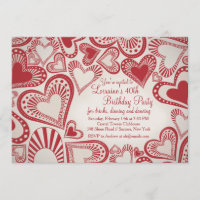 Heart Montage Red Invitation