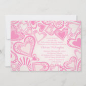 Heart Montage Roze Uitnodiging (Voorkant)