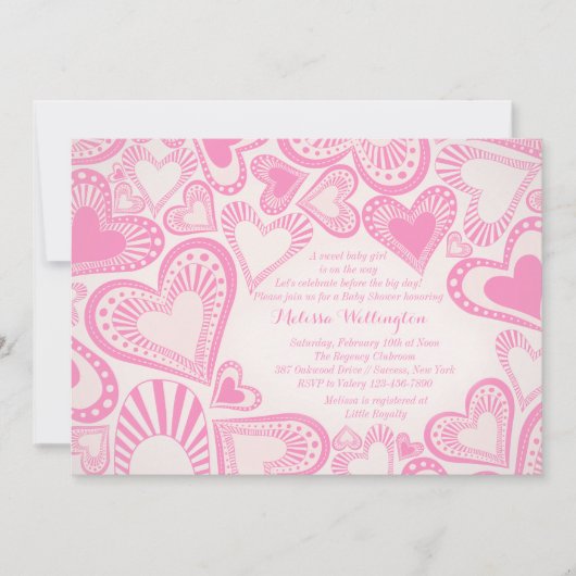 Heart Montage Roze Uitnodiging (Voorkant)