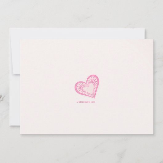 Heart Montage Roze Uitnodiging (Achterkant)