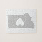 Heart Montana Gray Silhouette met Heart Montanan Legpuzzel (Horizontaal)