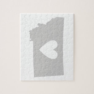 Heart Montana Gray Silhouette met Heart Montanan Legpuzzel