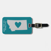 Heart Montana State Custom Bagagelabel (Voorkant horizontaal)