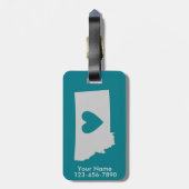 Heart Montana State Custom Bagagelabel (Achterkant verticaal)