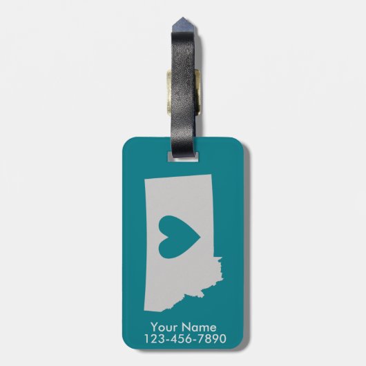 Heart Montana State Custom Bagagelabel (Achterkant verticaal)