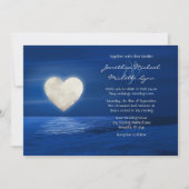 Heart Moon met sneeuwbedekte winterbruiloft Kaart (Voorkant)