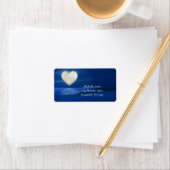 Heart Moon met winteradres met sneeuwbedekking Etiket (Insitu)