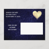 Heart Moon Night Sky Save the Date Uitnodiging Briefkaart (Achterkant)