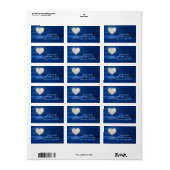 Heart Moon over Water, Snowy Beach Winter Adres Etiket (Full Sheet)