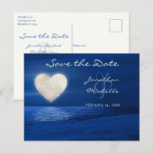 Heart Moon Winter Beach Save the Date Wedding Aankondigingskaart (Voorkant / Achterkant)