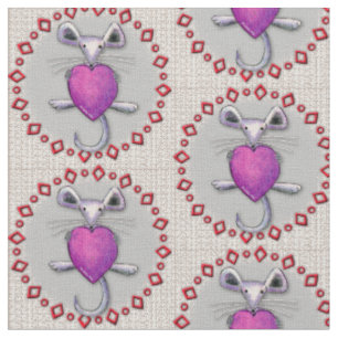 Heart Mouse Stof