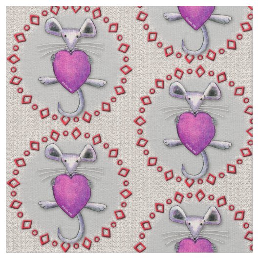Heart Mouse Stof (Close Up)