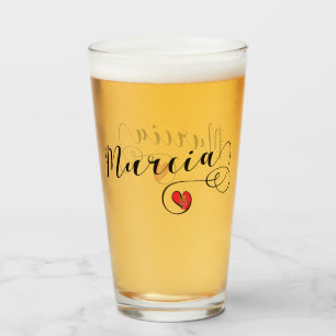 Heart Murcia Flag, Spanje, ik hou van Murcia Glas