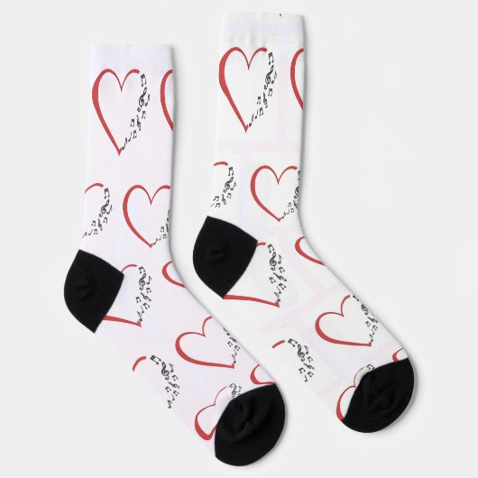 Heart Music Custom Sustainable Premium Crew Sock Sokken (Rechts)