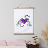 Heart Music Paars Hangend Wandkleed (Slaapkamer)