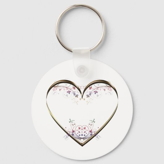 Heart n Flowers Custom Sleutelhanger (Voorkant)