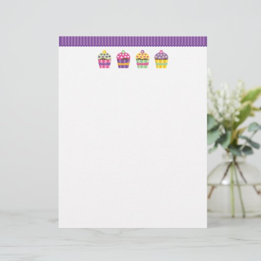 Heart 'N Pattern Cupcake Letterhead (Staand voorkant)