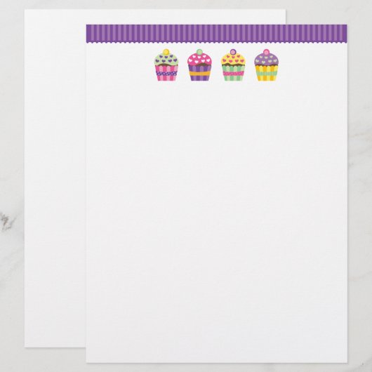 Heart 'N Pattern Cupcake Letterhead (Voorkant / Achterkant)