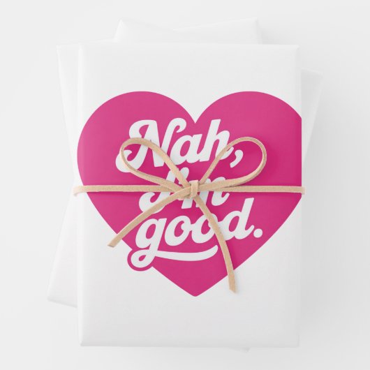 Heart Nah Im Good Anti-Valentijnsdag Single Aware Inpakpapier Vel (In situ)