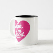 Heart Nah Im Good Anti-Valentijnsdag Single Aware Tweekleurige Koffiemok (Voorkant links)