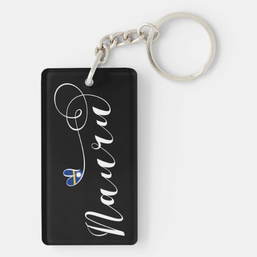 Heart Nauru Flag, I Love Nauru, Republic of Nauru Sleutelhanger (achterkant)