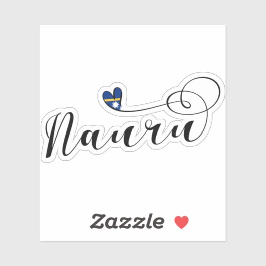 Heart Nauru Flag, I Love Nauru, Republic of Nauru Sticker (Vel)