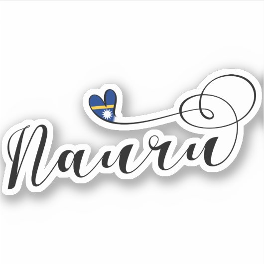Heart Nauru Flag, I Love Nauru, Republic of Nauru Sticker (Voorkant)