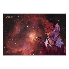 Heart Nebula IC 1805 Anime wolf Perfect Poster