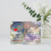 Heart Netball Design en Inspirerend Quote Briefkaart (Staand voorkant)