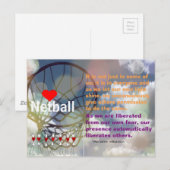 Heart Netball Design en Inspirerend Quote Briefkaart (Voorkant / Achterkant)