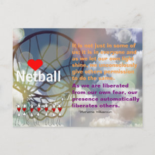 Heart Netball Design en Inspirerend Quote Briefkaart