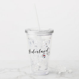 Heart Netherlands Nederland vlag Acryl Drinkbeker