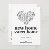 Heart New Home Sweet Home Uitnodiging Briefkaart (Voorkant / Achterkant)