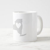 Heart New York State Map Silhouette Grote Koffiekop (Voorkant rechts)