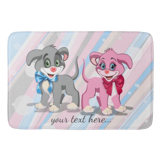 Heart Nose Puppies Cartoon Badmat (Voorkant)