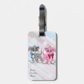 Heart Nose Puppies Cartoon Bagagelabel (Achterkant verticaal)