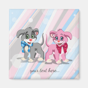 Heart Nose Puppies Cartoon Magneet