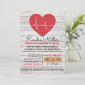 Heart Nursing School Afstuderen Uitnodigingen (Staand voorkant)