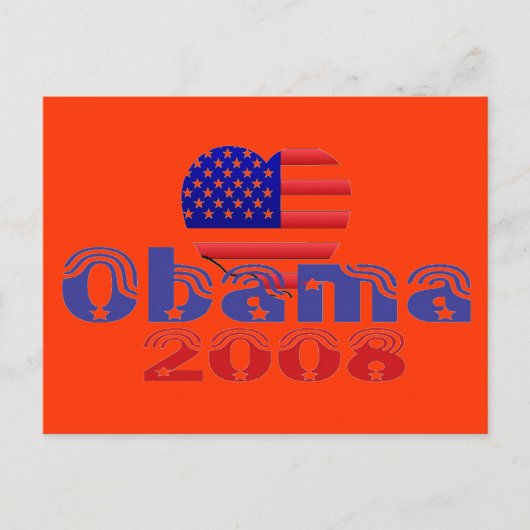 'Heart' Obama 2008 Briefkaart (Voorkant)
