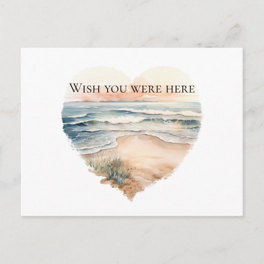 Heart Ocean Beach Briefkaart (Voorkant)