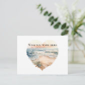 Heart Ocean Beach Briefkaart (Staand voorkant)