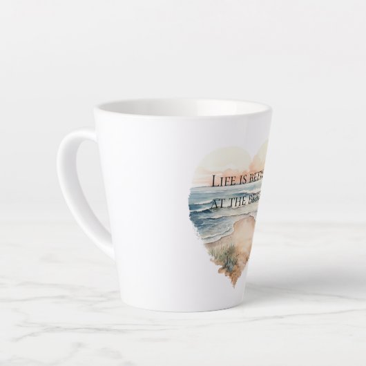 Heart Ocean Beach Latte Mok (Linkerhoek)