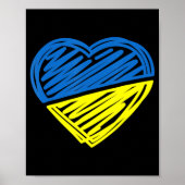 Heart Oekraïne Ik sta voor Oekraïense vlag Poster (Voorkant)