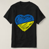 Heart Oekraïne Ik sta voor Oekraïense vlag T-shirt (Design voorkant)